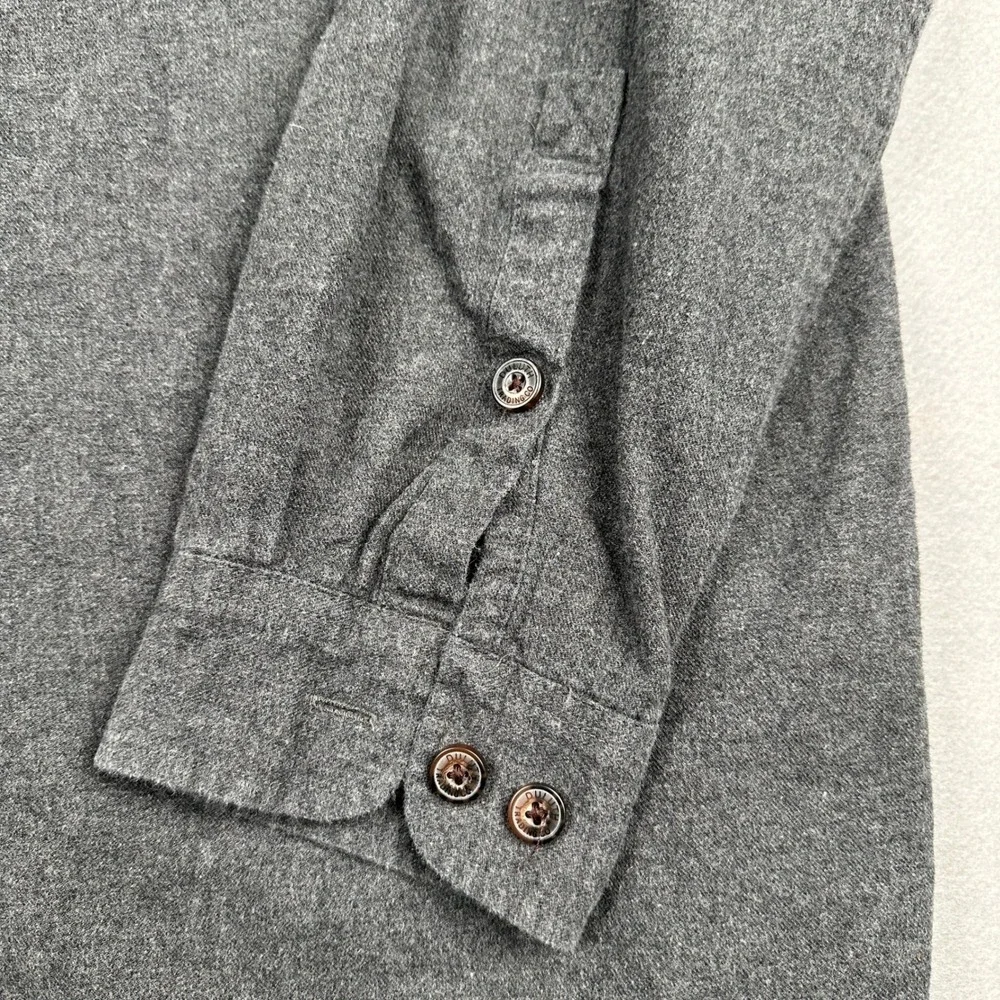 Duluth Trading Co Flannel Shirt Mens XL Gray Relaxed Fit Button Down 100% Cotton - Picture 6 of 11